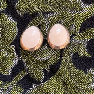 Vintage Gold and Enamel Clip On Earrings